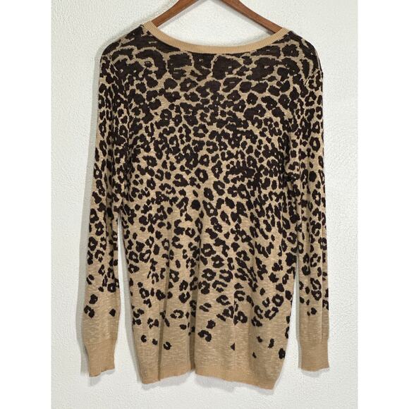 Ralph Lauren Denim & Supply Ombre Leopard Print V-Neck Sweater S Classic Preppy - Picture 5 of 11